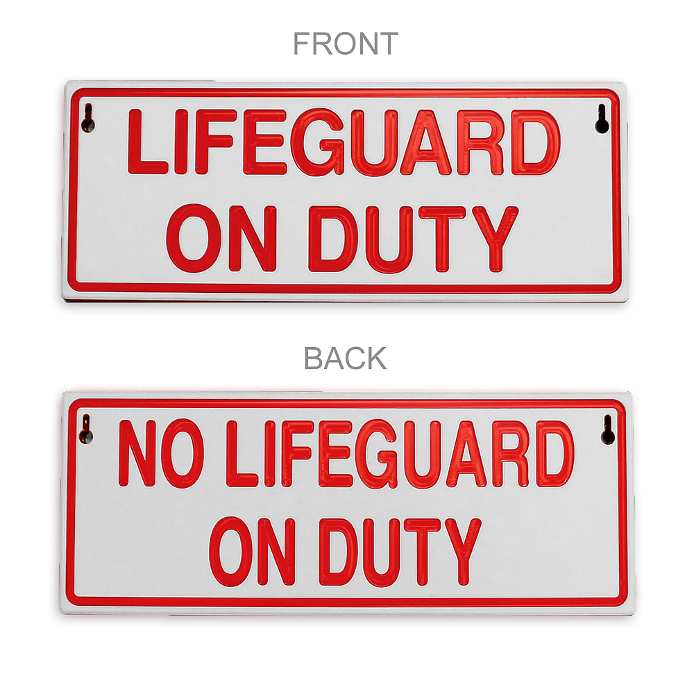 thumbnail image 2 of Lifeguard On Duty Metal Tin Sign – 8x11 Inches, Yellow/Black, Distressed Finish – Tinworld C860 2 of 5