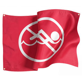 WARNING FLAG WITH GRAPHIC