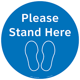 STAND HERE FLOOR MARKER