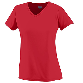 LADIES WICKING V-NECK TEE