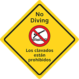 NO DIVING ENG AND SPAN LG