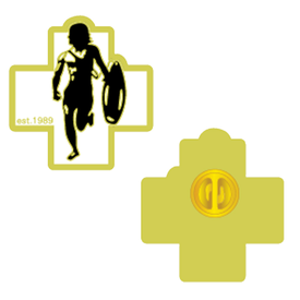 Running Man Gold Enamel Pin