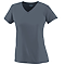 LADIES WICKING V-NECK TEE GREY