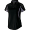 LADIES' S/S AVENGER POLO BLACK/RED Front